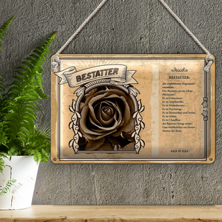 Blechschild Berufe 30x20cm Bestatterrateur Kosmetiker