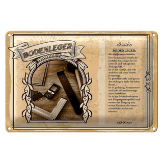 Blechschild Berufe 30x20cm Bodenleger exakt geduldig perfekt