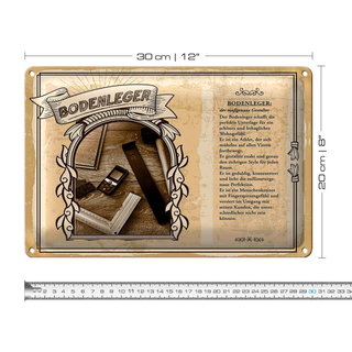 Blechschild Berufe 30x20cm Bodenleger exakt geduldig perfekt