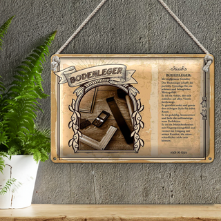 Blechschild Berufe 30x20cm Bodenleger exakt geduldig perfekt