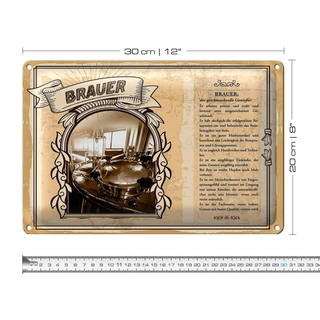 Blechschild Berufe 30x20cm Brauer geschmackvoller Genießer