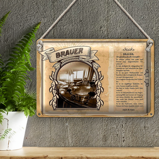 Blechschild Berufe 30x20cm Brauer geschmackvoller Genießer