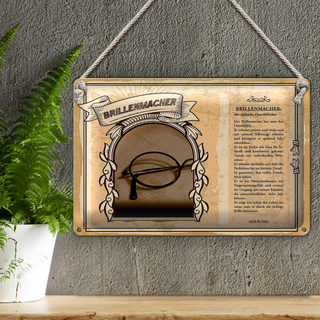 Blechschild Berufe 30x20cm Brillenmacher stylische Durchblick