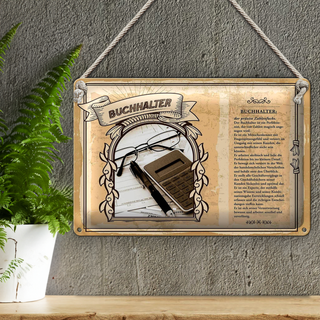 Blechschild Berufe 30x20cm Buchhalter Zahlenfuchs Kunden