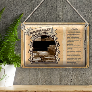 Blechschild Berufe 30x20cm Buchhändler Bücher Aufapfel Trends
