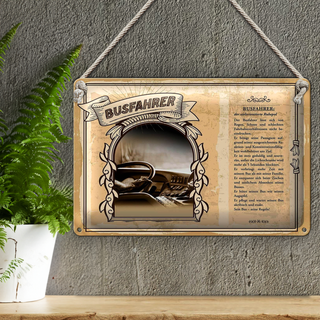 Blechschild Berufe 30x20cm Busfahrer zielorientierter Ruhepol