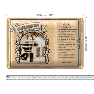 Blechschild Berufe 30x20cm Chemiker experimentiert Gelehrter