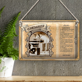 Blechschild Berufe 30x20cm Chemiker experimentiert Gelehrter