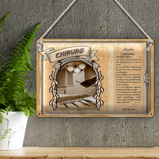 Blechschild Berufe 30x20cm Chirurg präzis Medicus Perfektion