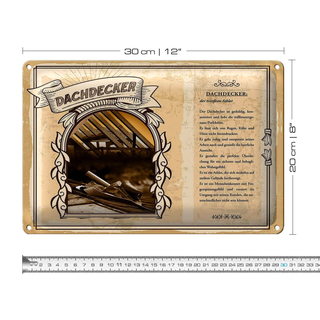 Blechschild Berufe 30x20cm Dachdecker trittfeste Athlet