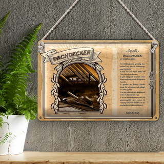 Blechschild Berufe 30x20cm Dachdecker trittfeste Athlet