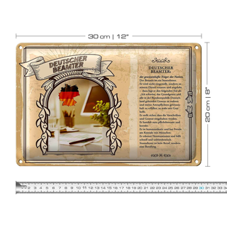 Blechschild Berufe 30x20cm Deutscher Beamter Träger Nation