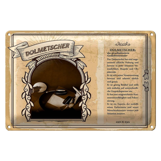 Blechschild Berufe 30x20cm Dolmetscher Gedächtniswunder