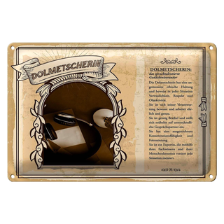 Blechschild Berufe 30x20cm Dolmetscherin Gedächniswunder