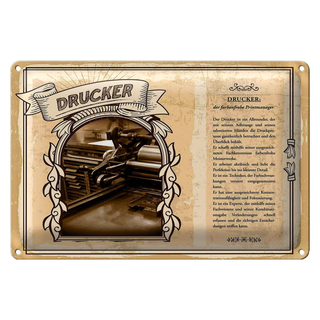 Blechschild Berufe 30x20cm Drucker Printmanager Adlerauge