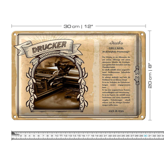 Blechschild Berufe 30x20cm Drucker Printmanager Adlerauge