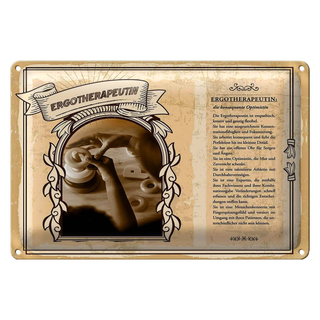 Blechschild Berufe 30x20cm Ergotherapeutin emphathisch