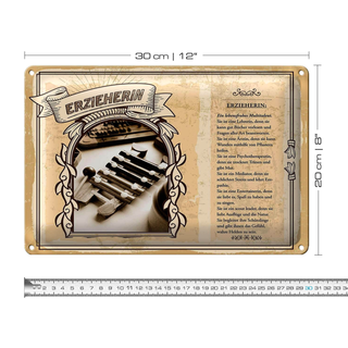 Blechschild Berufe 30x20cm Erzieherin Lehrerin Bücher