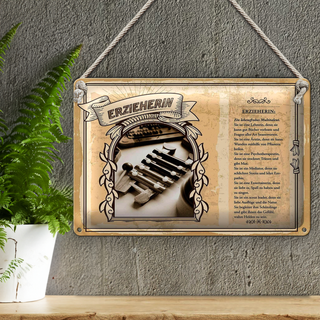 Blechschild Berufe 30x20cm Erzieherin Lehrerin Bücher