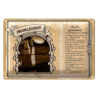 Blechschild Berufe 30x20cm Fahrlehrer Nerven aus Stahl