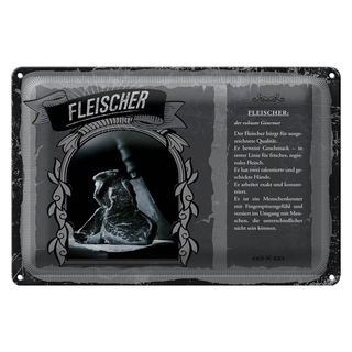 Blechschild Berufe 30x20cm Fleischer robuste Gourmut Qualität