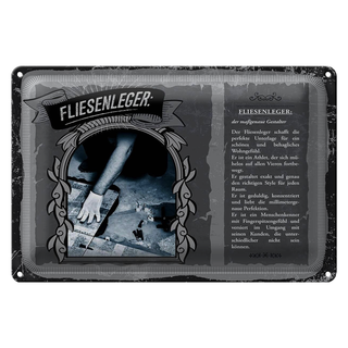 Blechschild Berufe 30x20cm Fliesenleger maßgenauer Gestalter