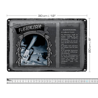 Blechschild Berufe 30x20cm Fliesenleger maßgenauer Gestalter
