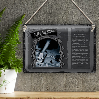 Blechschild Berufe 30x20cm Fliesenleger maßgenauer Gestalter