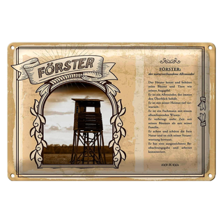 Blechschild Berufe 30x20cm Förster naturverbundene Allrounder