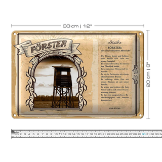 Blechschild Berufe 30x20cm Förster naturverbundene Allrounder