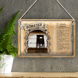 Blechschild Berufe 30x20cm Förster naturverbundene Allrounder