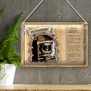 Blechschild Berufe 30x20cm Fotograf geduldige Individualist