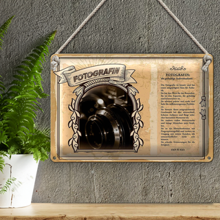 Blechschild Berufe 30x20cm Fotografin geduldige Expertin