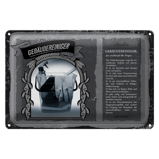 Blechschild Berufe 30x20cm Gebäudereiniger strahlend sauber