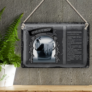 Blechschild Berufe 30x20cm Gebäudereiniger strahlend sauber