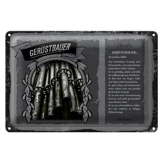 Blechschild Berufe 30x20cm Gerüstbauer präziser Athlet