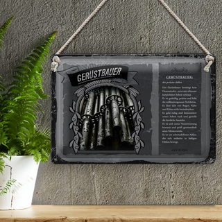 Blechschild Berufe 30x20cm Gerüstbauer präziser Athlet