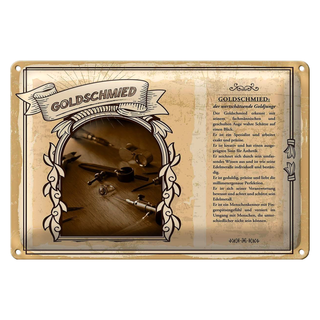 Blechschild Berufe 30x20cm Goldschmied wertschätzer Goldjunge