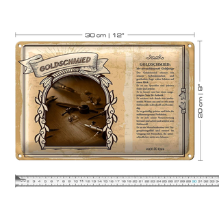 Blechschild Berufe 30x20cm Goldschmied wertschätzer Goldjunge