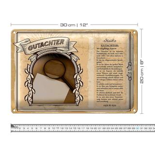 Blechschild Berufe 30x20cm Gutachter sorgfälltiger Experte