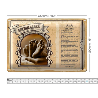 Blechschild Berufe 30x20cm Hebamme Begleiterin Freude Leben