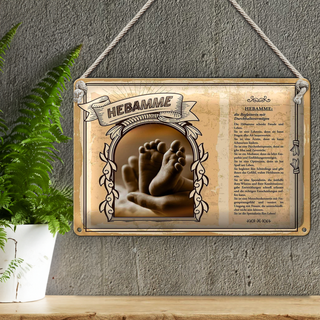 Blechschild Berufe 30x20cm Hebamme Begleiterin Freude Leben