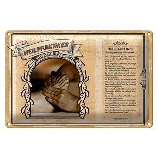 Blechschild Berufe 30x20cm Heilpraktiker Allrounder Optimist