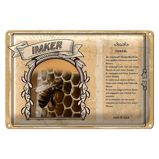 Blechschild Berufe 30x20cm Imker summender Honigschleuderer