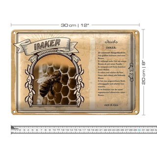 Blechschild Berufe 30x20cm Imker summender Honigschleuderer