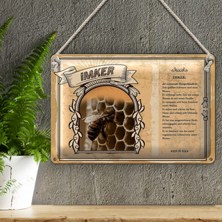 Blechschild Berufe 30x20cm Imker summender Honigschleuderer