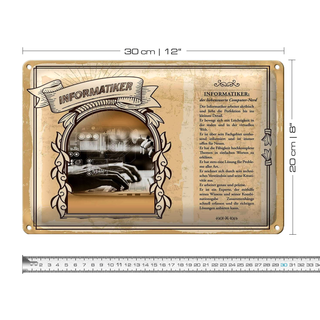 Blechschild Berufe 30x20cm Informatiker Computer Nerd