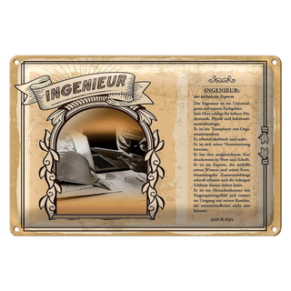 Blechschild Berufe 30x20cm Ingenieuer technischer Experte