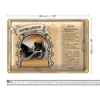 Blechschild Berufe 30x20cm Installateur Universalgenie