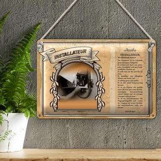 Blechschild Berufe 30x20cm Installateur Universalgenie